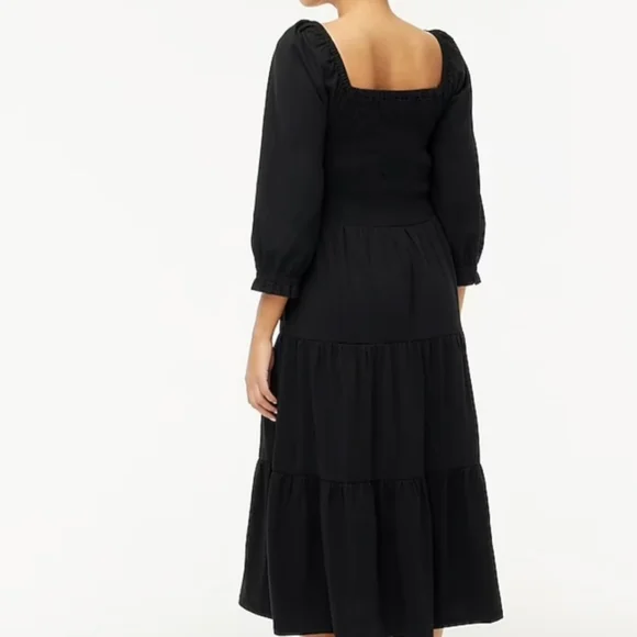 J crew factory tiered smoked midi dress size S black - Picture 3 of 15